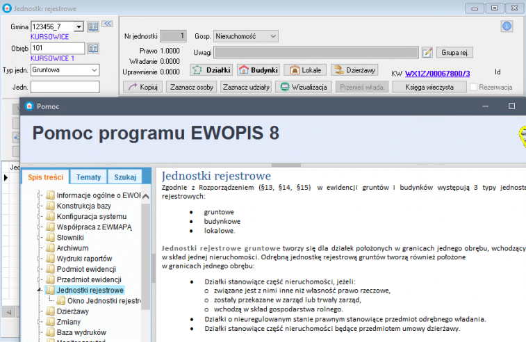 EWOPIS 8 - nowa wersja programu - rozbudowana pomoc