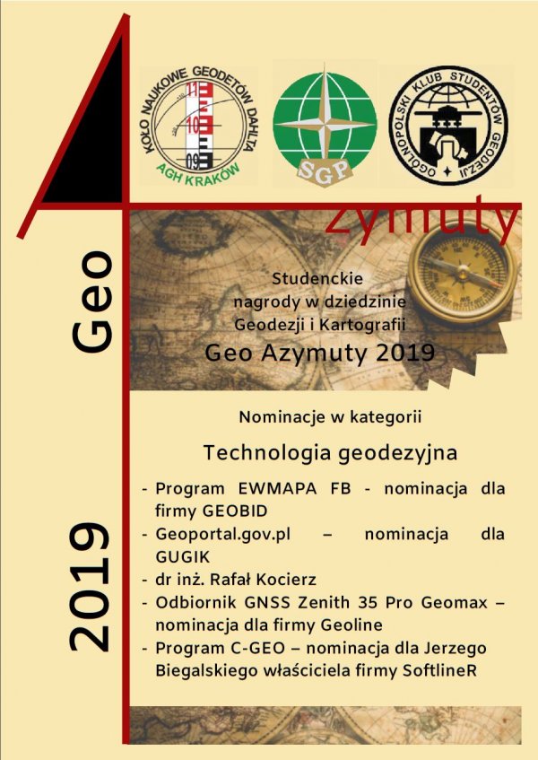 Informacja o nominacji w plebiscycie GeoAzymuty 2019