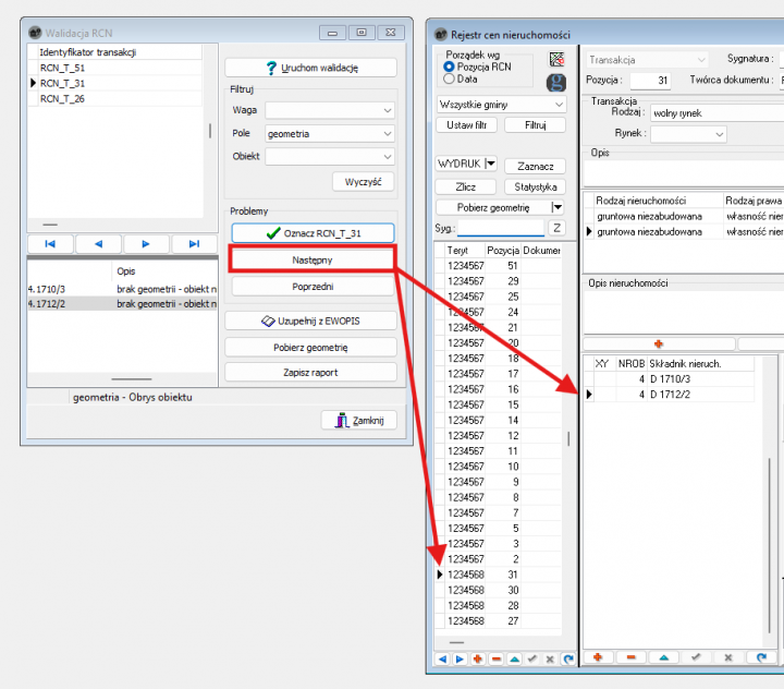REJCEN 4 - upgrade 4.28 – Walidacja RCN