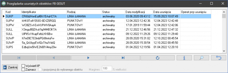 EWMAPA 14 - upgrade 14.16 – Przeglądarka usuniętych obiektów