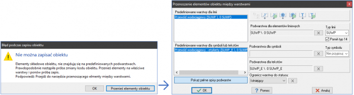 EWMAPA 15 - upgrade 15.06: Przenoszenie elementów obiektu między warstwami