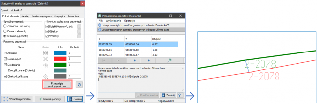 EWMAPA 15 - upgrade 15.07 - możliwość wygenerowania listy przesuniętych punktów granicznych z wybranego operatu