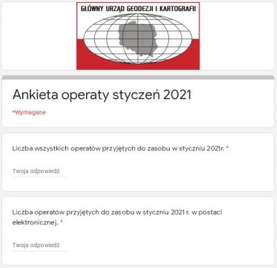 GUGiK - Ankieta operaty styczeń 2021 (fragment)